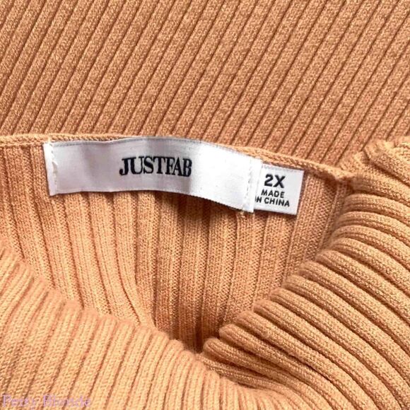 Puff Sleeve Ribbed Sweater Dress Womens Size 2X Pink Knit Long Sleeve JustFab - Picture 7 of 14